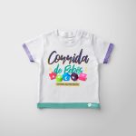 White T-shirt for Baby on Gray background for Mock up. ; Shutterstock ID 1335780512; Cliente/Job: -; CNPJ a Faturar: -; Vencimento da NF / Observa: -
