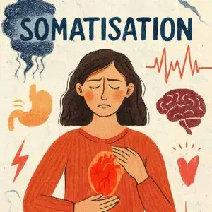 somatisation, psychosomatic symptoms, emotional pain, body-mind connection, conversion disorder, psychosomatic illness, physical symptoms of stress, mind-body medicine, psychosomatic expression